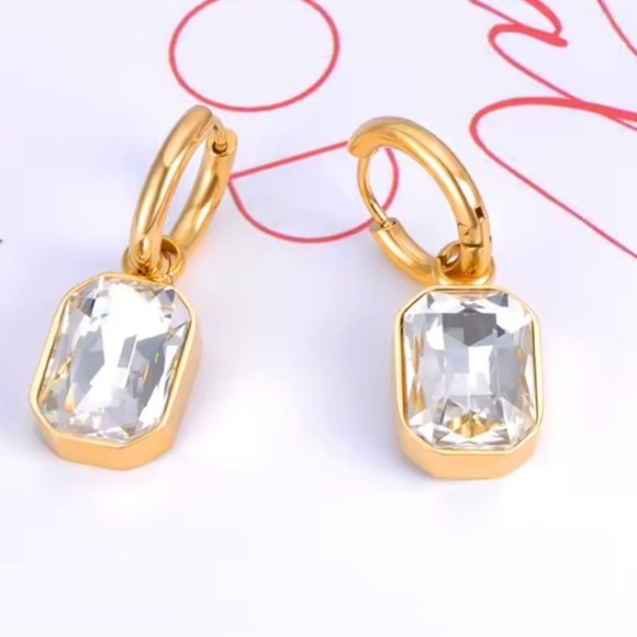 Classic Gold Crystal Earrings - Picture 8 of 12